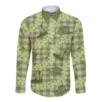 Lime Palaka Hawaii Cowboy Long Sleeve Button Shirt Puakenikeni Lei Paniolo Papale Seamless Vibes LT14 Unisex Lime - Polynesian Pride