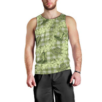 Lime Palaka Hawaii Cowboy Men Tank Top Puakenikeni Lei Paniolo Papale Seamless Vibes LT14 - Polynesian Pride