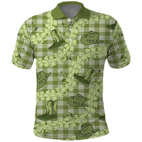 Lime Palaka Hawaii Cowboy Polo Shirt Puakenikeni Lei Paniolo Papale Seamless Vibes LT14 Lime - Polynesian Pride