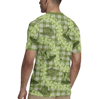 Lime Palaka Hawaii Cowboy Rugby Jersey Puakenikeni Lei Paniolo Papale Seamless Vibes LT14 - Polynesian Pride