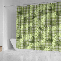 Lime Palaka Hawaii Cowboy Shower Curtain Puakenikeni Lei Paniolo Papale Seamless Vibes LT14 - Polynesian Pride