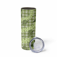 Lime Palaka Hawaii Cowboy Skinny Tumbler Puakenikeni Lei Paniolo Papale Seamless Vibes LT14 - Polynesian Pride
