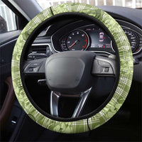 Lime Palaka Hawaii Cowboy Steering Wheel Cover Puakenikeni Lei Paniolo Papale Seamless Vibes LT14 - Polynesian Pride