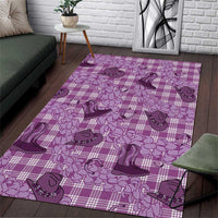 Purple Palaka Hawaii Cowboy Area Rug Puakenikeni Lei Paniolo Papale Seamless Vibes LT14 Purple - Polynesian Pride