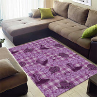 Purple Palaka Hawaii Cowboy Area Rug Puakenikeni Lei Paniolo Papale Seamless Vibes LT14 - Polynesian Pride