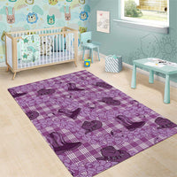 Purple Palaka Hawaii Cowboy Area Rug Puakenikeni Lei Paniolo Papale Seamless Vibes LT14 - Polynesian Pride