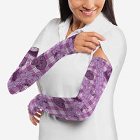 Purple Palaka Hawaii Cowboy Arm Sleeves Puakenikeni Lei Paniolo Papale Seamless Vibes LT14 - Polynesian Pride