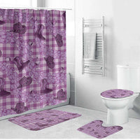 Purple Palaka Hawaii Cowboy Bathroom Set Puakenikeni Lei Paniolo Papale Seamless Vibes LT14 Bathroom Set (4 pcs) Purple - Polynesian Pride