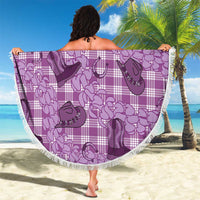Purple Palaka Hawaii Cowboy Beach Blanket Puakenikeni Lei Paniolo Papale Seamless Vibes LT14 - Polynesian Pride