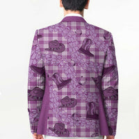 Purple Palaka Hawaii Cowboy Blazer Puakenikeni Lei Paniolo Papale Seamless Vibes LT14 - Polynesian Pride