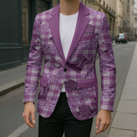 Purple Palaka Hawaii Cowboy Blazer Puakenikeni Lei Paniolo Papale Seamless Vibes LT14 - Polynesian Pride