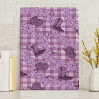 Purple Palaka Hawaii Cowboy Canvas Wall Art Puakenikeni Lei Paniolo Papale Seamless Vibes LT14 Without Frame Purple - Polynesian Pride