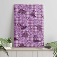 Purple Palaka Hawaii Cowboy Canvas Wall Art Puakenikeni Lei Paniolo Papale Seamless Vibes LT14 - Polynesian Pride
