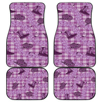 Purple Palaka Hawaii Cowboy Car Mats Puakenikeni Lei Paniolo Papale Seamless Vibes LT14 - Polynesian Pride