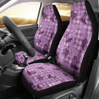 Purple Palaka Hawaii Cowboy Car Seat Cover Puakenikeni Lei Paniolo Papale Seamless Vibes LT14 - Polynesian Pride