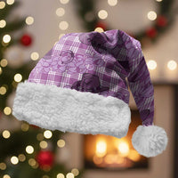 Purple Palaka Hawaii Cowboy Christmas Santa Hat Puakenikeni Lei Paniolo Papale Seamless Vibes LT14 With Fur Purple - Polynesian Pride