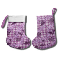 Purple Palaka Hawaii Cowboy Christmas Stocking Puakenikeni Lei Paniolo Papale Seamless Vibes LT14 - Polynesian Pride