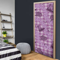 Purple Palaka Hawaii Cowboy Door Cover Puakenikeni Lei Paniolo Papale Seamless Vibes LT14 - Polynesian Pride