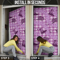 Purple Palaka Hawaii Cowboy Door Cover Puakenikeni Lei Paniolo Papale Seamless Vibes LT14 - Polynesian Pride