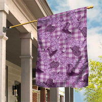 Purple Palaka Hawaii Cowboy Garden Flag Puakenikeni Lei Paniolo Papale Seamless Vibes LT14 House Flag Purple - Polynesian Pride