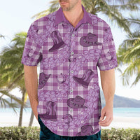 Purple Palaka Hawaii Cowboy Hawaiian Shirt Puakenikeni Lei Paniolo Papale Seamless Vibes LT14 - Polynesian Pride