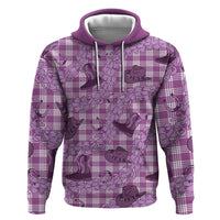 Purple Palaka Hawaii Cowboy Hoodie Puakenikeni Lei Paniolo Papale Seamless Vibes LT14 Pullover Hoodie Purple - Polynesian Pride