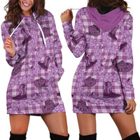 Purple Palaka Hawaii Cowboy Hoodie Dress Puakenikeni Lei Paniolo Papale Seamless Vibes LT14 - Polynesian Pride