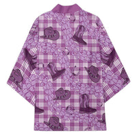 Purple Palaka Hawaii Cowboy Kimono Puakenikeni Lei Paniolo Papale Seamless Vibes LT14 - Polynesian Pride