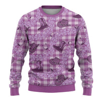 Purple Palaka Hawaii Cowboy Ugly Christmas Sweater Puakenikeni Lei Paniolo Papale Seamless Vibes LT14 - Polynesian Pride