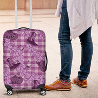 Purple Palaka Hawaii Cowboy Luggage Cover Puakenikeni Lei Paniolo Papale Seamless Vibes LT14 Purple - Polynesian Pride