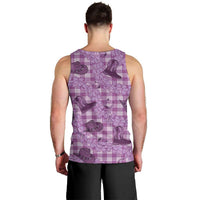 Purple Palaka Hawaii Cowboy Men Tank Top Puakenikeni Lei Paniolo Papale Seamless Vibes LT14 - Polynesian Pride
