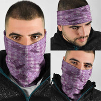 Purple Palaka Hawaii Cowboy Neck Gaiter Puakenikeni Lei Paniolo Papale Seamless Vibes LT14 - Polynesian Pride