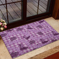 Purple Palaka Hawaii Cowboy Rubber Doormat Puakenikeni Lei Paniolo Papale Seamless Vibes LT14 - Polynesian Pride