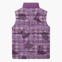 Purple Palaka Hawaii Cowboy Sleeveless Puffer Jacket Puakenikeni Lei Paniolo Papale Seamless Vibes LT14 - Polynesian Pride