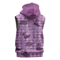 Purple Palaka Hawaii Cowboy Sleeveless Zip Hoodie Puakenikeni Lei Paniolo Papale Seamless Vibes LT14 - Polynesian Pride