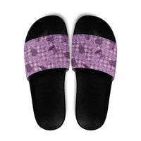 Purple Palaka Hawaii Cowboy Slide Sandals Puakenikeni Lei Paniolo Papale Seamless Vibes LT14 Purple - Polynesian Pride