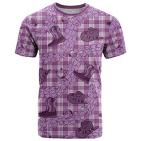 Purple Palaka Hawaii Cowboy T Shirt Puakenikeni Lei Paniolo Papale Seamless Vibes LT14 Purple - Polynesian Pride