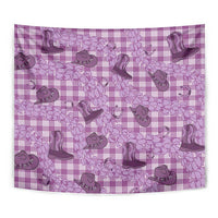 Purple Palaka Hawaii Cowboy Tapestry Puakenikeni Lei Paniolo Papale Seamless Vibes LT14 - Polynesian Pride