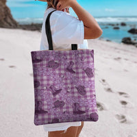 Purple Palaka Hawaii Cowboy Tote Bag Puakenikeni Lei Paniolo Papale Seamless Vibes LT14 - Polynesian Pride
