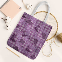 Purple Palaka Hawaii Cowboy Tote Bag Puakenikeni Lei Paniolo Papale Seamless Vibes LT14 White Strap One Size Purple - Polynesian Pride