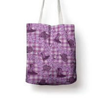 Purple Palaka Hawaii Cowboy Tote Bag Puakenikeni Lei Paniolo Papale Seamless Vibes LT14 - Polynesian Pride