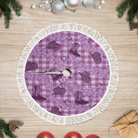 Purple Palaka Hawaii Cowboy Tree Skirt Puakenikeni Lei Paniolo Papale Seamless Vibes LT14 Fringed Purple - Polynesian Pride