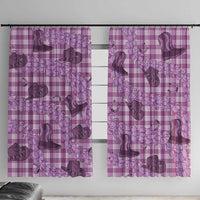 Purple Palaka Hawaii Cowboy Window Curtain Puakenikeni Lei Paniolo Papale Seamless Vibes LT14 With Hooks Purple - Polynesian Pride