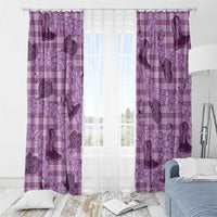 Purple Palaka Hawaii Cowboy Window Curtain Puakenikeni Lei Paniolo Papale Seamless Vibes LT14 - Polynesian Pride