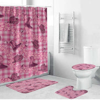 Pink Palaka Hawaii Cowboy Bathroom Set Puakenikeni Lei Paniolo Papale Seamless Vibes LT14 Bathroom Set (4 pcs) Pink - Polynesian Pride