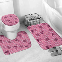Pink Palaka Hawaii Cowboy Bathroom Set Puakenikeni Lei Paniolo Papale Seamless Vibes LT14 Mat Set Only (3 pcs) One Size Pink - Polynesian Pride