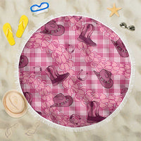 Pink Palaka Hawaii Cowboy Beach Blanket Puakenikeni Lei Paniolo Papale Seamless Vibes LT14 One Size 150cm Pink - Polynesian Pride