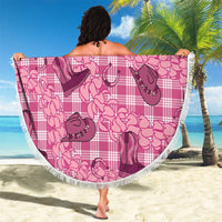 Pink Palaka Hawaii Cowboy Beach Blanket Puakenikeni Lei Paniolo Papale Seamless Vibes LT14 - Polynesian Pride
