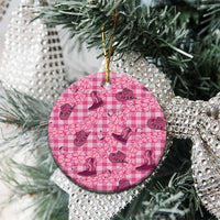Pink Palaka Hawaii Cowboy Ceramic Ornament Puakenikeni Lei Paniolo Papale Seamless Vibes LT14 - Polynesian Pride
