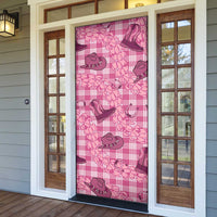 Pink Palaka Hawaii Cowboy Door Cover Puakenikeni Lei Paniolo Papale Seamless Vibes LT14 - Polynesian Pride
